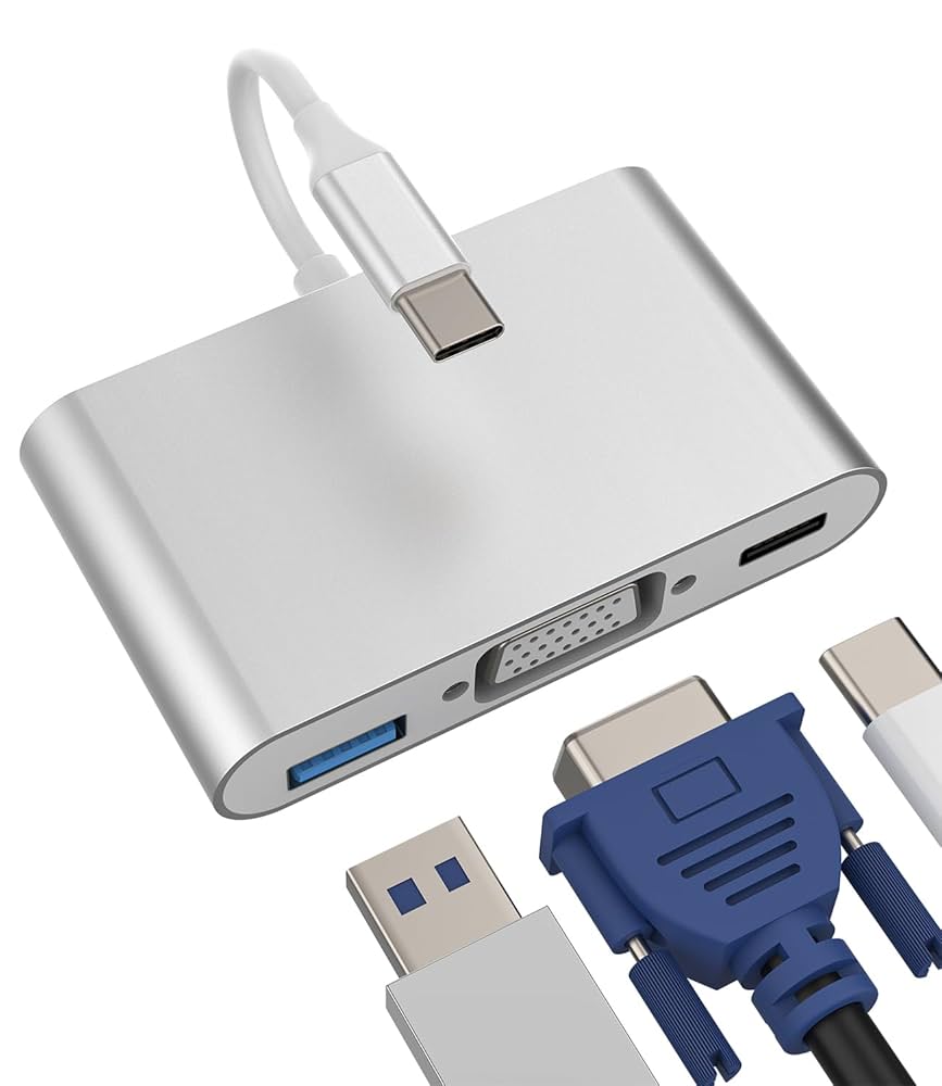 Amazon | USB Cハブ VGA USB3.0 Type-C きゅうそく充電 変換